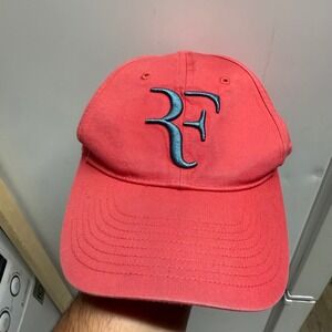 Roger Federer Uniqlo Hat Cap RF Logo Coral‎ Tennis Mens Adjustable